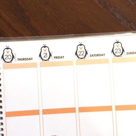 Pinguin Nummer Sticker Pinguin Datum Abdeckung Aufkleber Pinguin