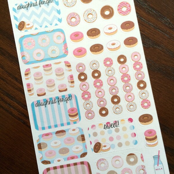 Doughnut Mini Kit Planner Stickers - Doughnut Stickers - Doughnut Kit - Mini Weekly Kit - Weekly Planner Kit - Half Boxes Planner Stickers