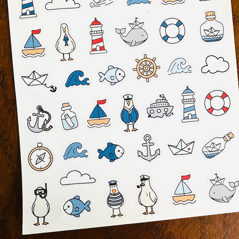 Nautical Icons Planner Stickers - Summer Stickers - Boating Stickers ...