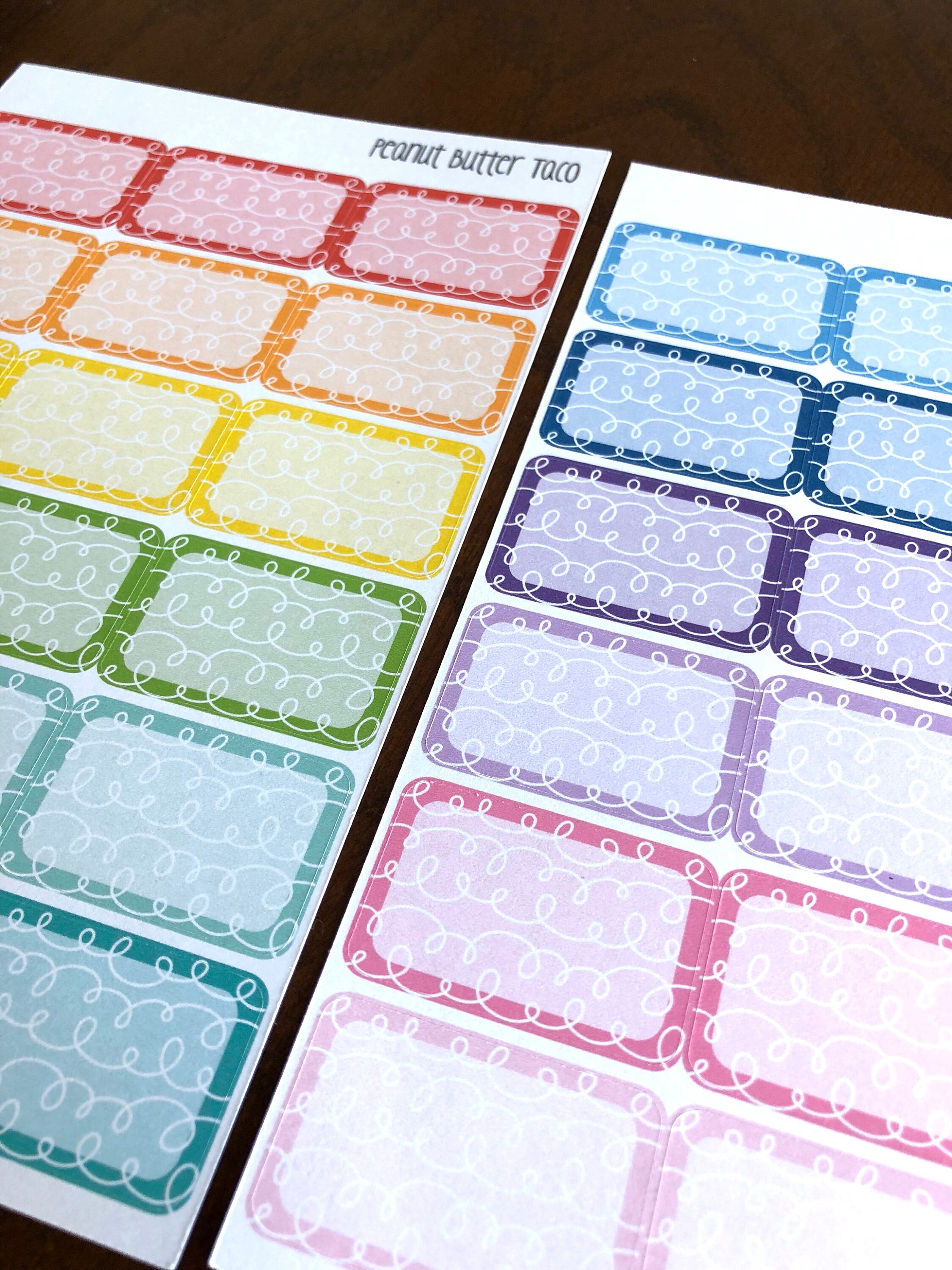 Loopty Loop Rainbow Half Boxes Planner Stickers Doodle - Etsy