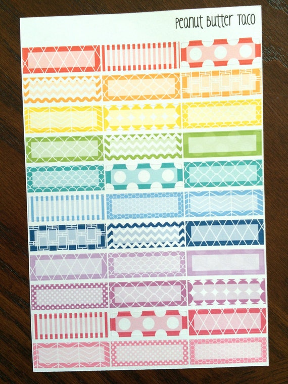 Rainbow Patterned Quarter Boxes Planner Stickers - Rainbow Designs - Quarter Box Planner Stickers - Matte Colorful Stickers