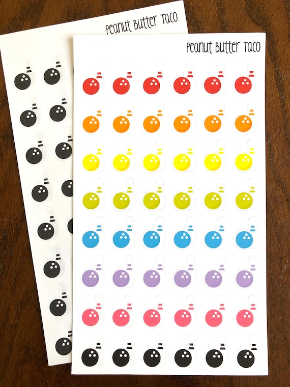 Bowling Planner Stickers Bowling Pin Stickers Bowling Ball - Etsy
