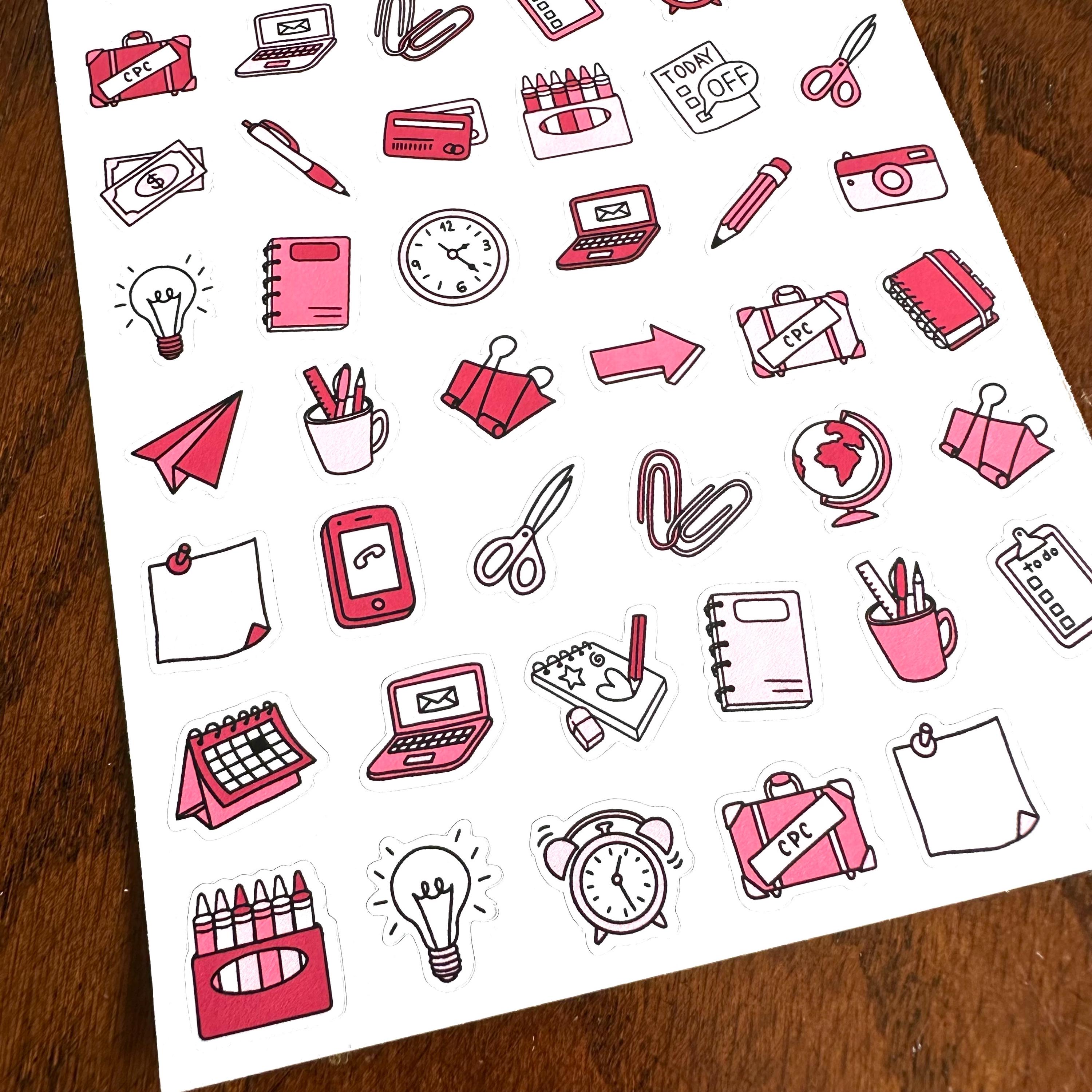CPC Pink Office Icon Stickers - Chicago Planner Conference Planner ...