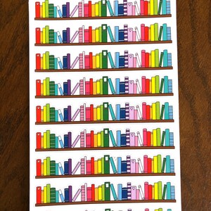 Long Rainbow Bookshelves - Bookshelf Planner Stickers - Bookshelves Stickers - Reading Stickers - Book Stickers - Reading Planner Stickers