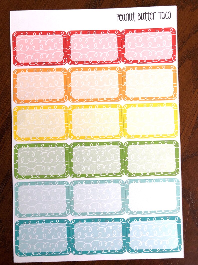 Loopty Loop Rainbow Half Boxes - Planner Stickers - Doodle Stickers ...