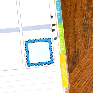 Scallop Squares - Rainbow or Pastel - Doodle Boxes Planner Stickers ...