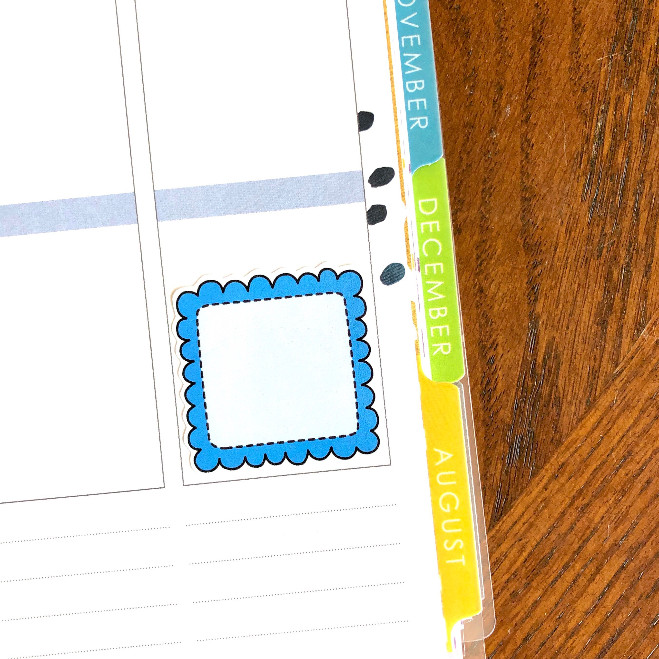 Scallop Squares - Rainbow or Pastel - Doodle Boxes Planner Stickers ...