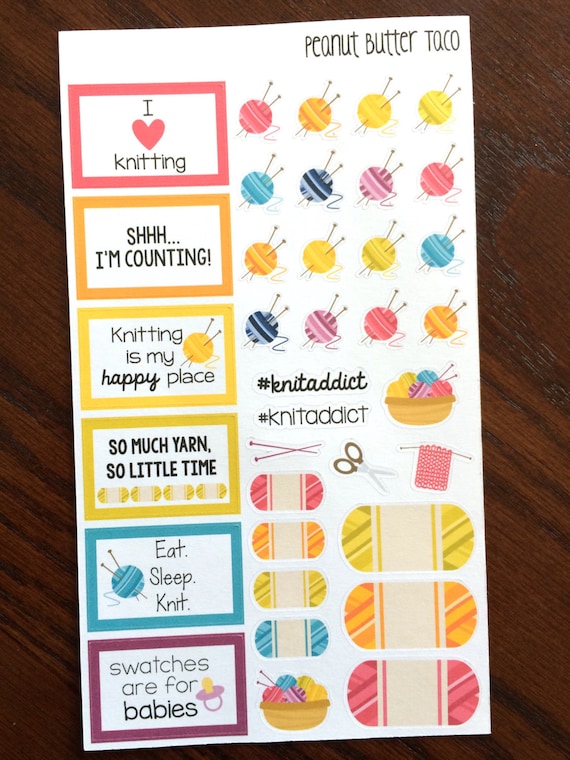 Knitting Planner Stickers Funny Knitting Stickers Yarn Etsy