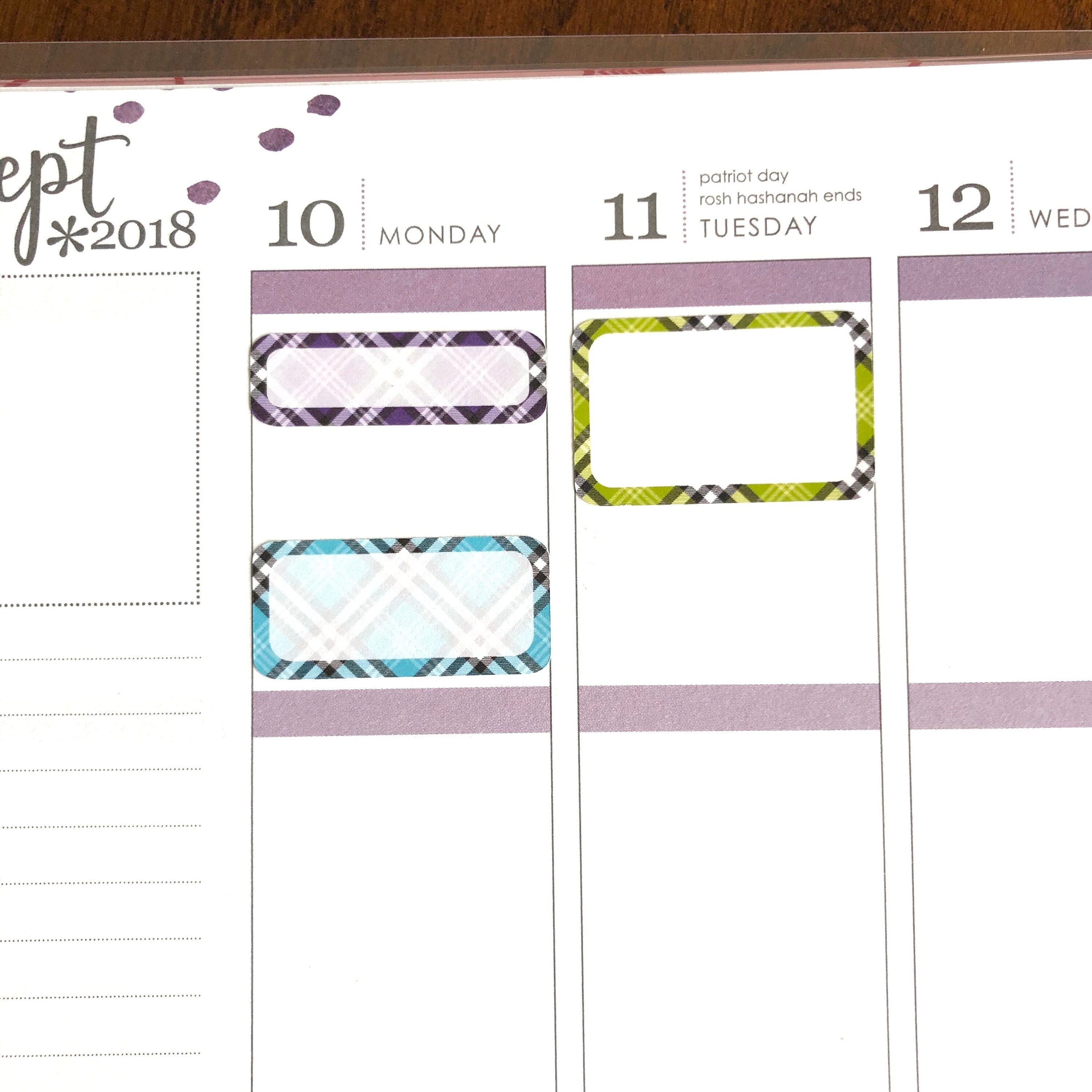 Rainbow Plaid Mixed Boxes - Box Planner Stickers - Mixed Sized Boxes ...