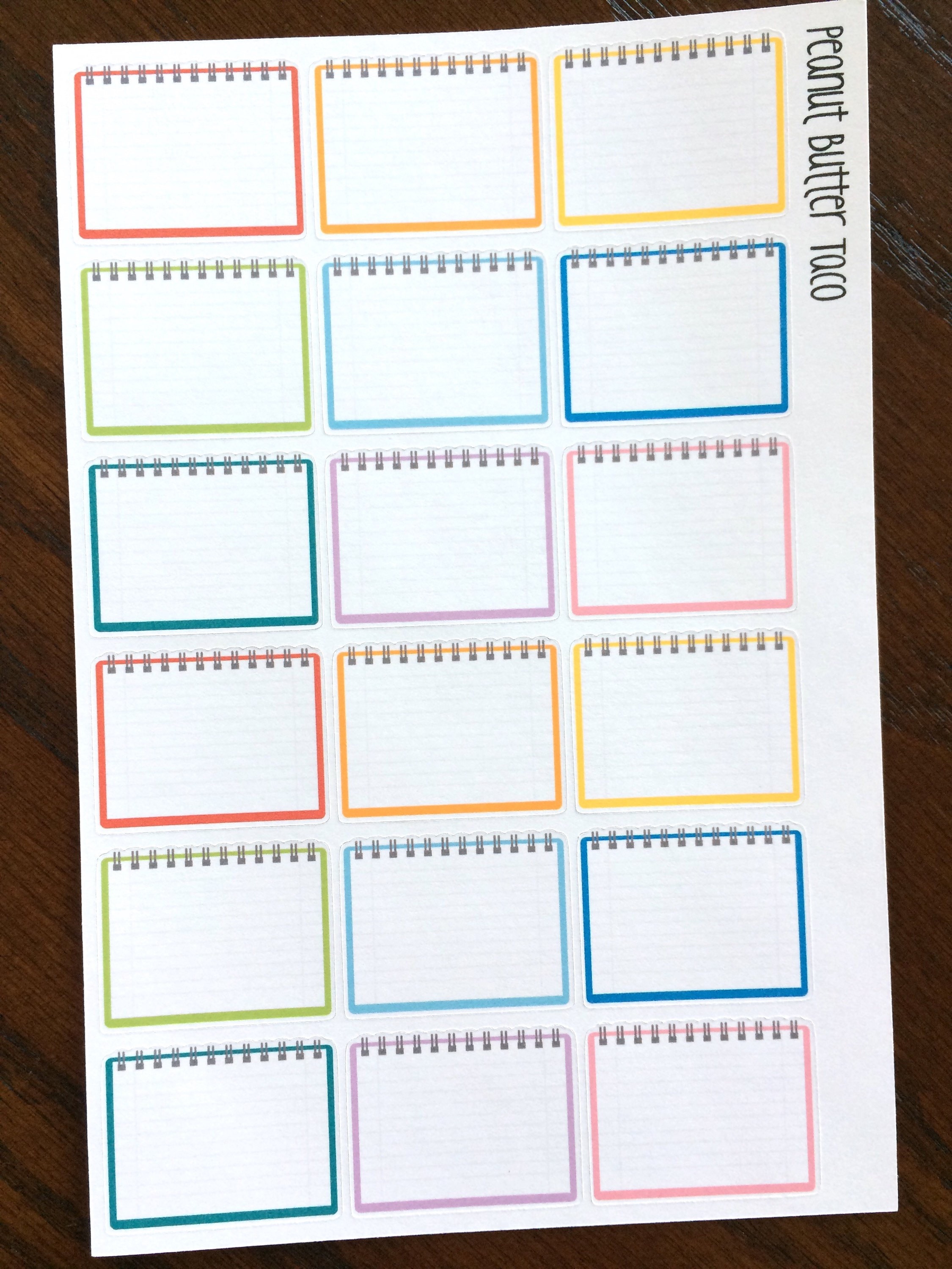 Notepad Stickers Notepad Half Box Planner Stickers Etsy