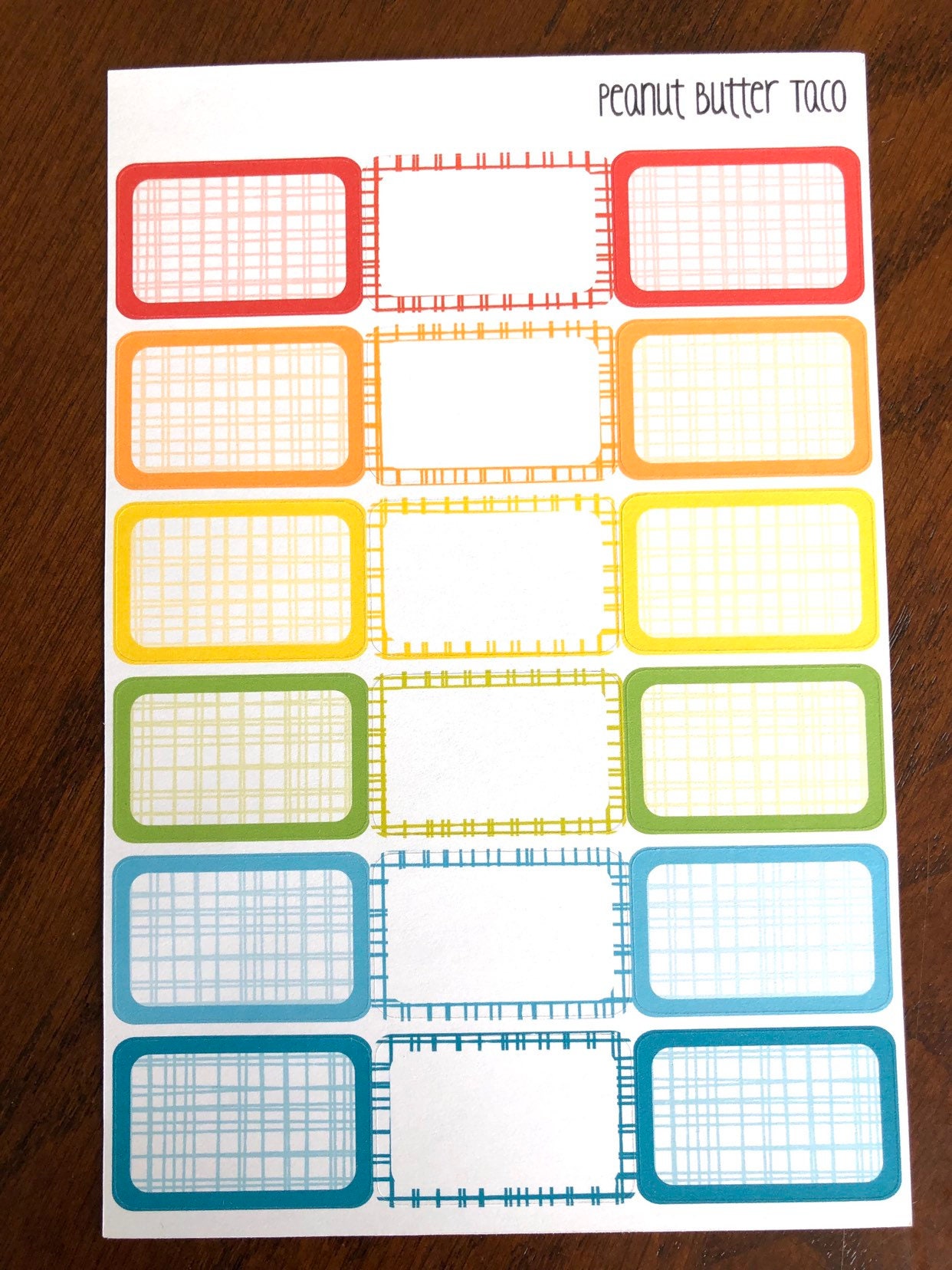 Crosshatch Rainbow Half Boxes - Half Box Planner Stickers - Half Boxes ...