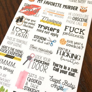 My Favorite Murder Quote Stickers Mature MFM Podcast Stickers True Crime Planner Stickers Funny Quotes Stickers SSDGM Murderino image 4