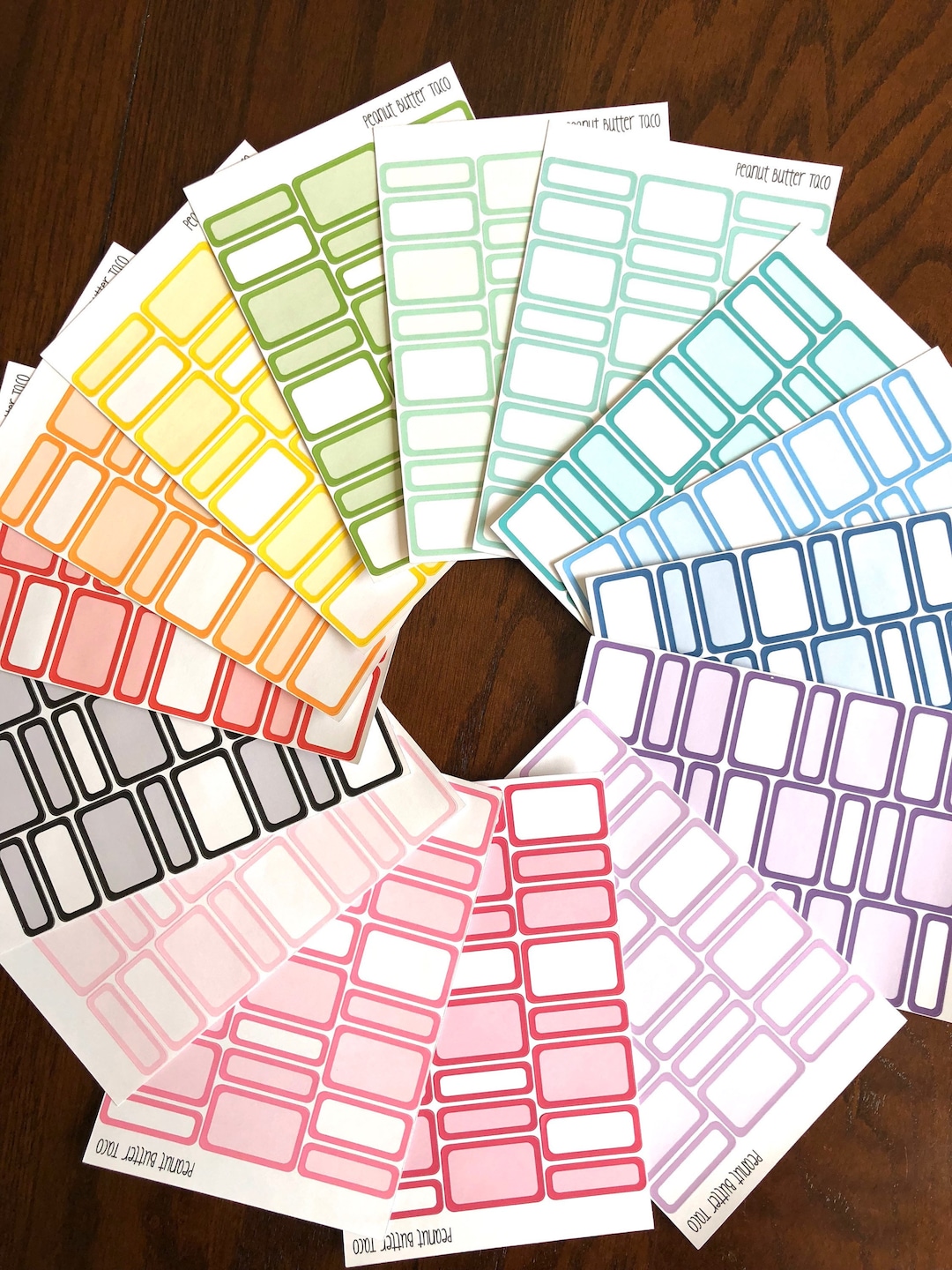 Color Choice - Solid Colors - Mixed Boxes Planner Stickers - Half Box ...