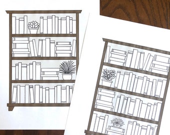 DRUCKBARE Zwei Bücherregale - Reading Planner Bücherregal - Reading Tracker - Reading Journal Download - Reading Printables - Book Tracker