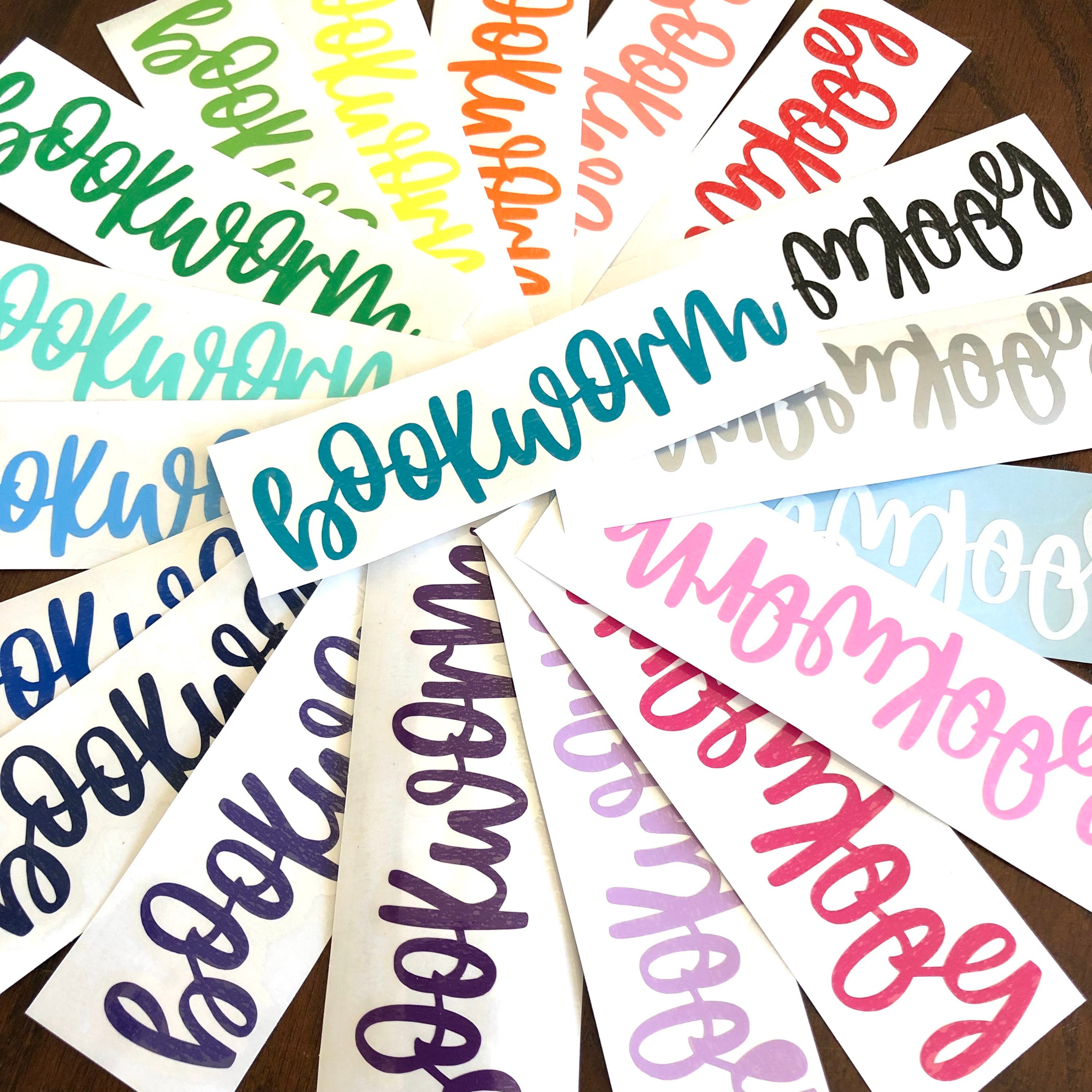 Bookworm Vinyl Decal - Bookish Decal - Hand Lettered Script Reading ...