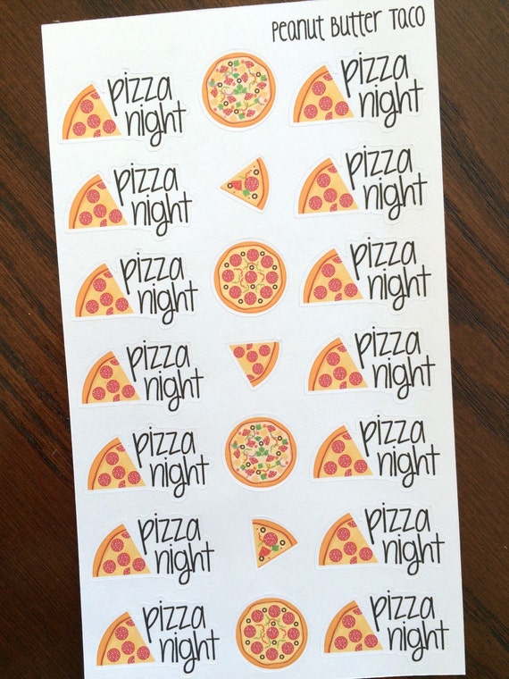Pizza Night Planner Stickers Pizza Stickers Pizza Night | Etsy