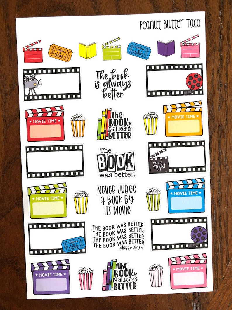 The Book Was Better Planner Stickers - Book Adaptation Stickers - Movie ...