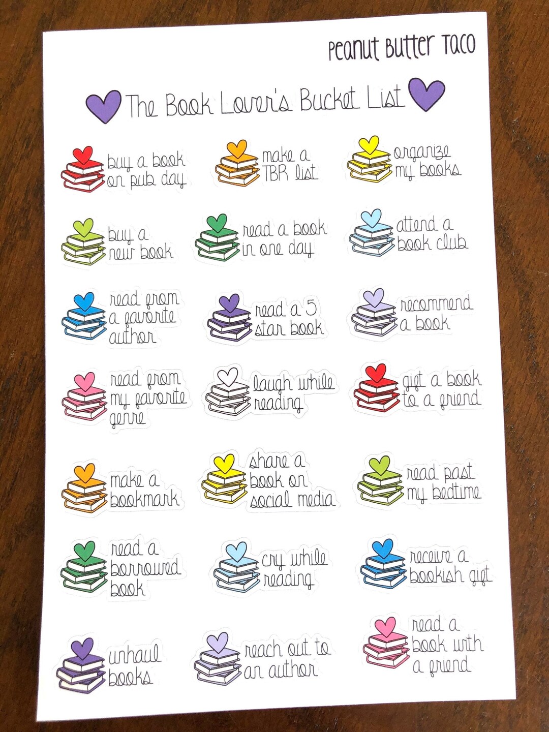 The Book Lover's Bucket List Reading Challenge Planner Etsy