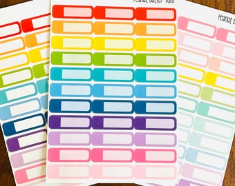 Appointment Quarter Box Planner Stickers - Rainbow or Pastel Quarter Boxes - Appointment Boxes - Calendar Stickers - Reminder Stickers