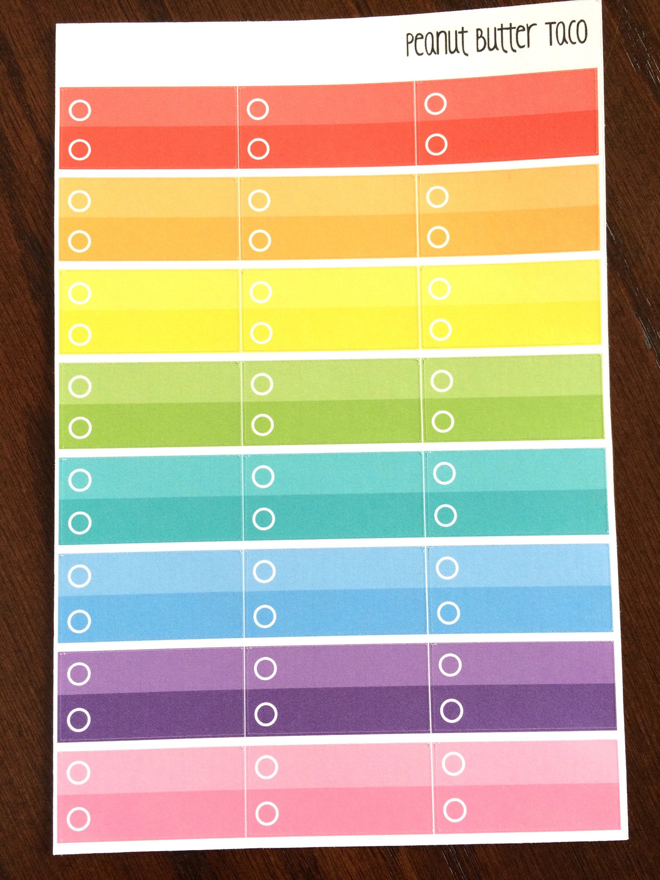 Small Watercolor 4 Hearts checklists Planner Stickers Purple Yellow ...