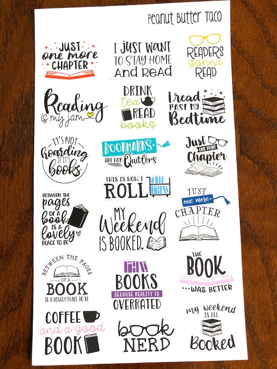 Bookish Quotes Planner Stickers - Bookworm Planner Stickers - Reading Sayings Planner Stickers - Book Stickers - Book Lover Stickers - Books