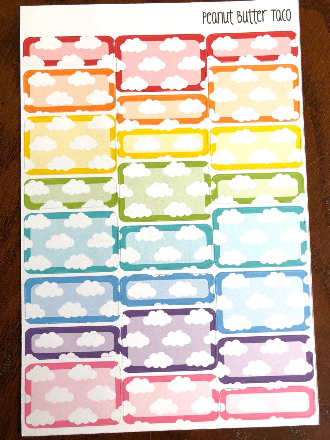 Clouds Rainbow Boxes - Box Planner Stickers - Half Boxes Stickers ...