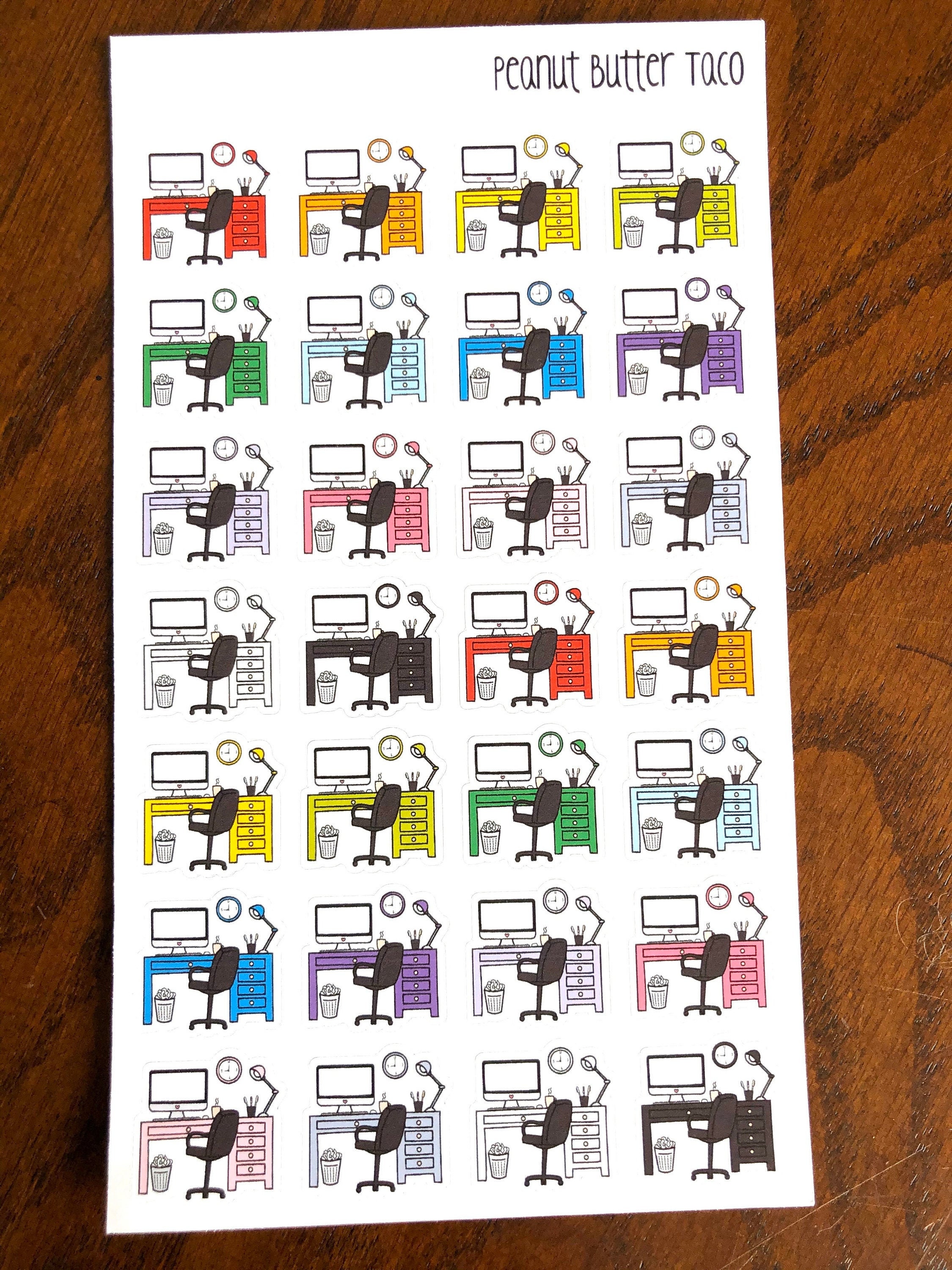 Sticker For Desk Line Rainbow Desks Planner Stickers - Work Planner Stickers - Office Desk ...