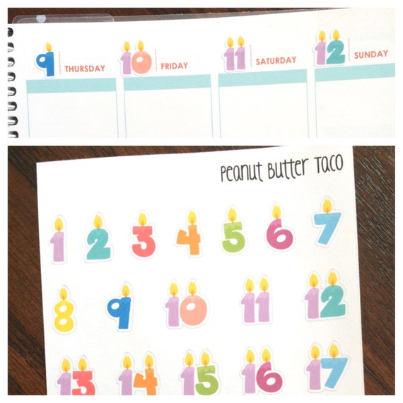 Birthday Countdown Planner Stickers
