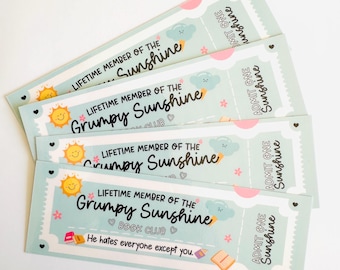 Grumpy Sunshine Laminated Bookmark - Romance Trope Bookmark - Grumpy Sunshine Book Club - Bookworm Gift - Romance Reader Bookmark