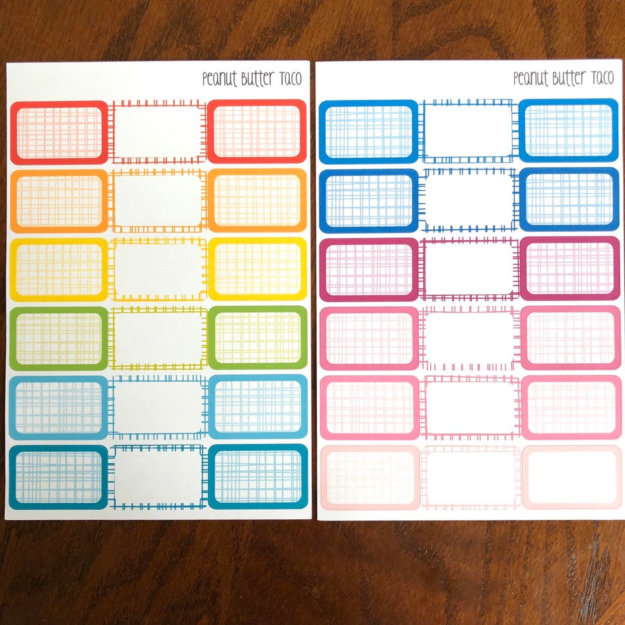 Crosshatch Rainbow Half Boxes - Half Box Planner Stickers - Half Boxes ...