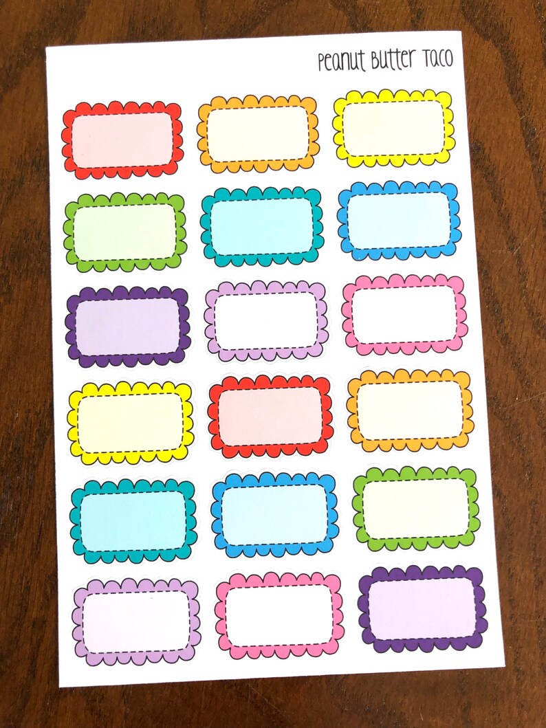 Scallop Half Boxes - Rainbow or Pastel - Scalloped Doodle Planner ...