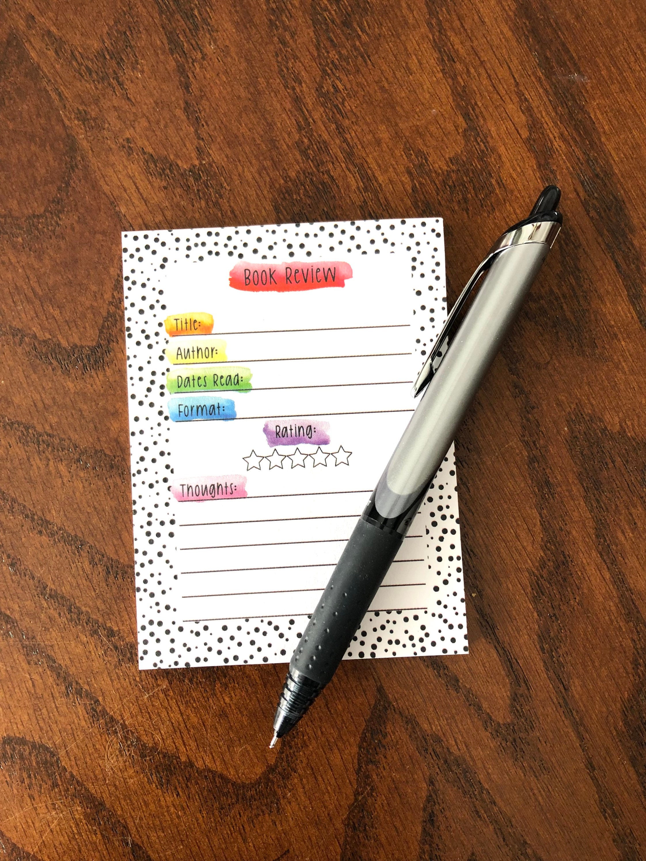 Book Review Sticky Notes - Star Rating - Reading Sticky Notes ...