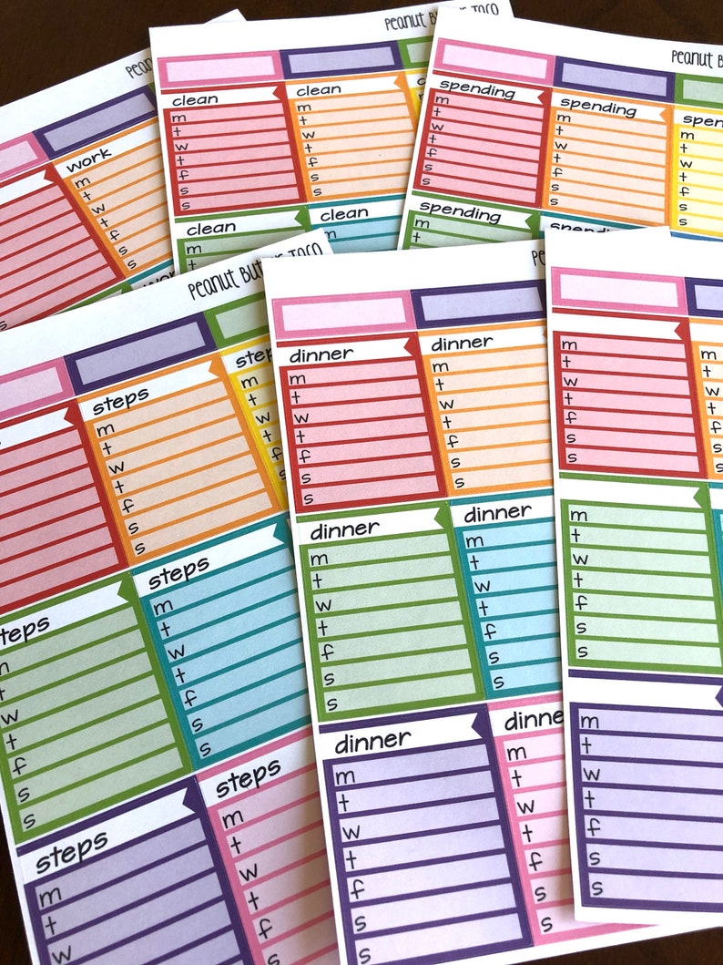 Customizable Sidebar Stickers - Weekly Stickers - Days of the Week ...