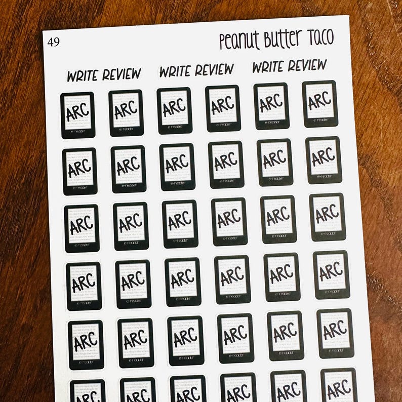 ARC Book Icon Stickers - Hand Drawn Physical E-reader Audiobook Planner ...