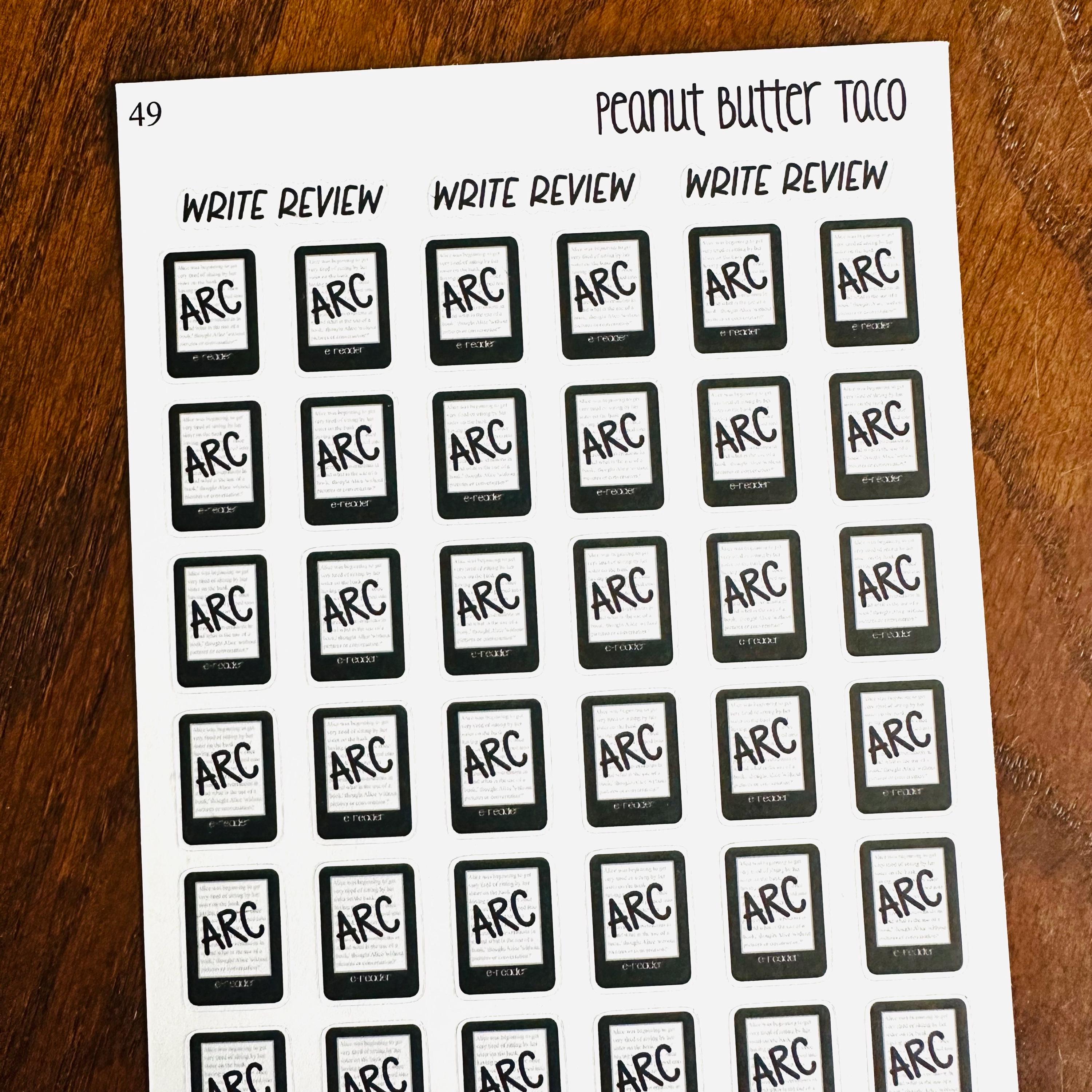 ARC Book Icon Stickers - Hand Drawn Physical E-reader Audiobook Planner ...