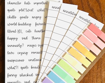 May include: A set of eight colorful sticky notes with the words "annotation" and "Peanut Butter Taco" written on them. The notes are arranged in a rainbow pattern, with the colors ranging from purple to pink.