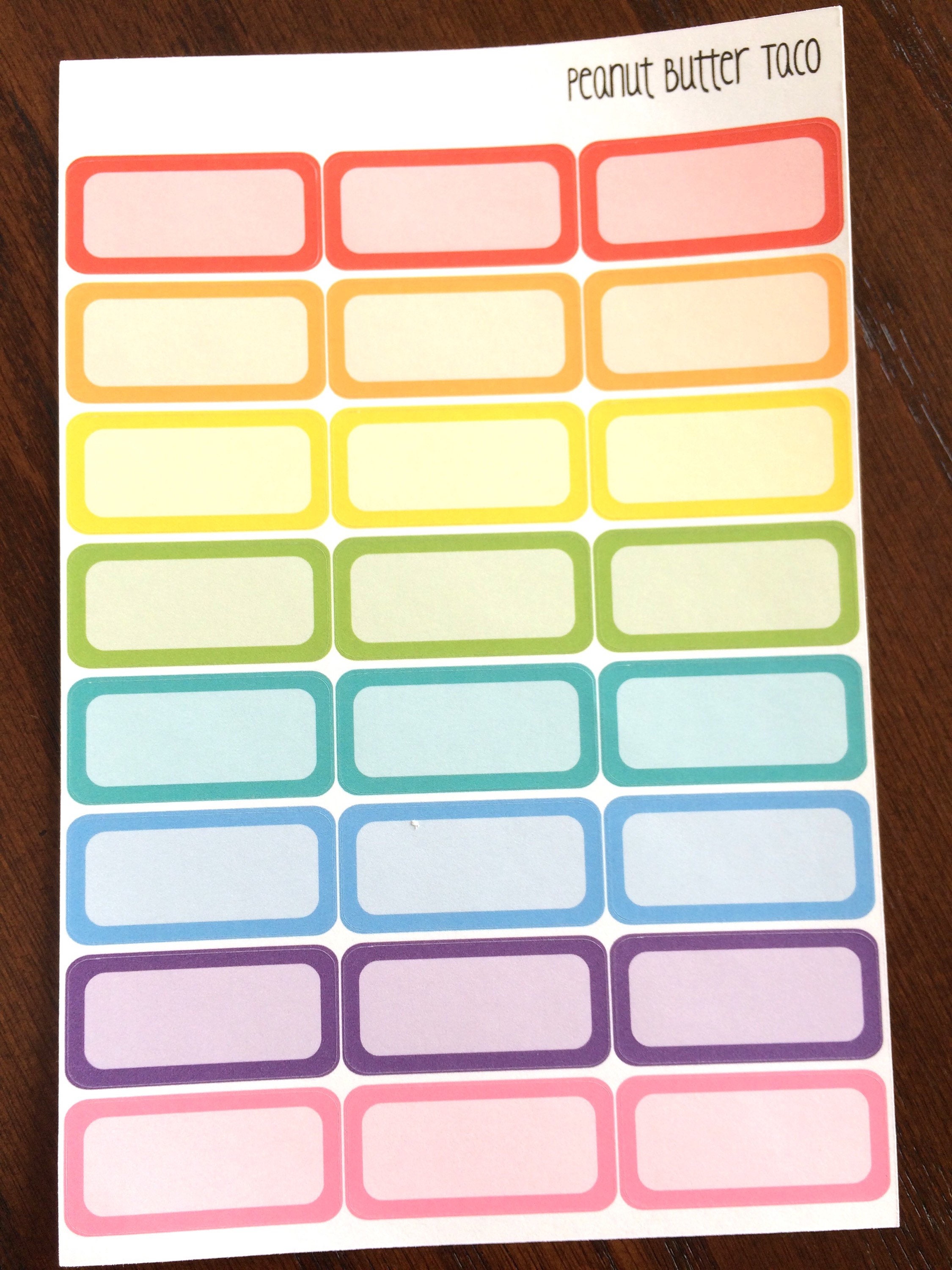Rainbow Perfect Sized Boxes Planner Stickers Box Stickers Etsy