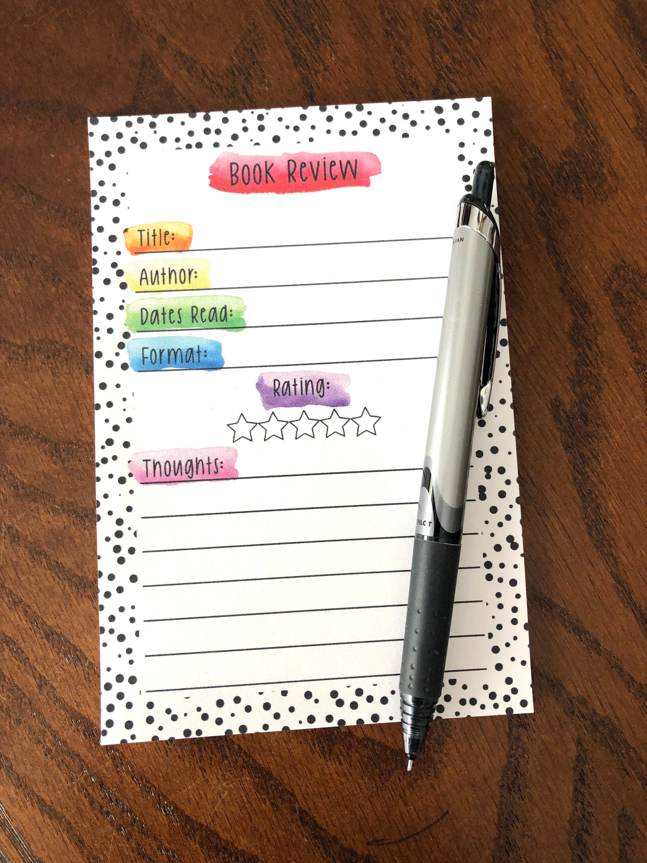 Book Review Sticky Notes - Star Rating - Reading Sticky Notes ...