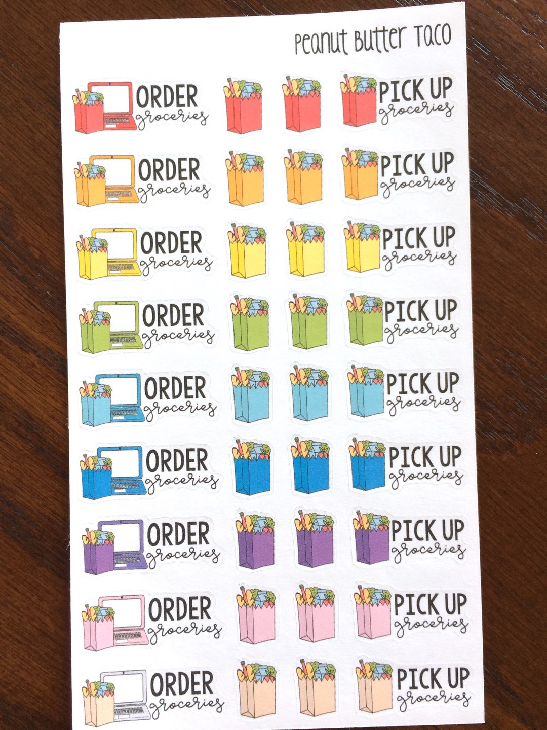 Order Groceries Planner Stickers - Pick up Groceries Stickers - Grocery ...