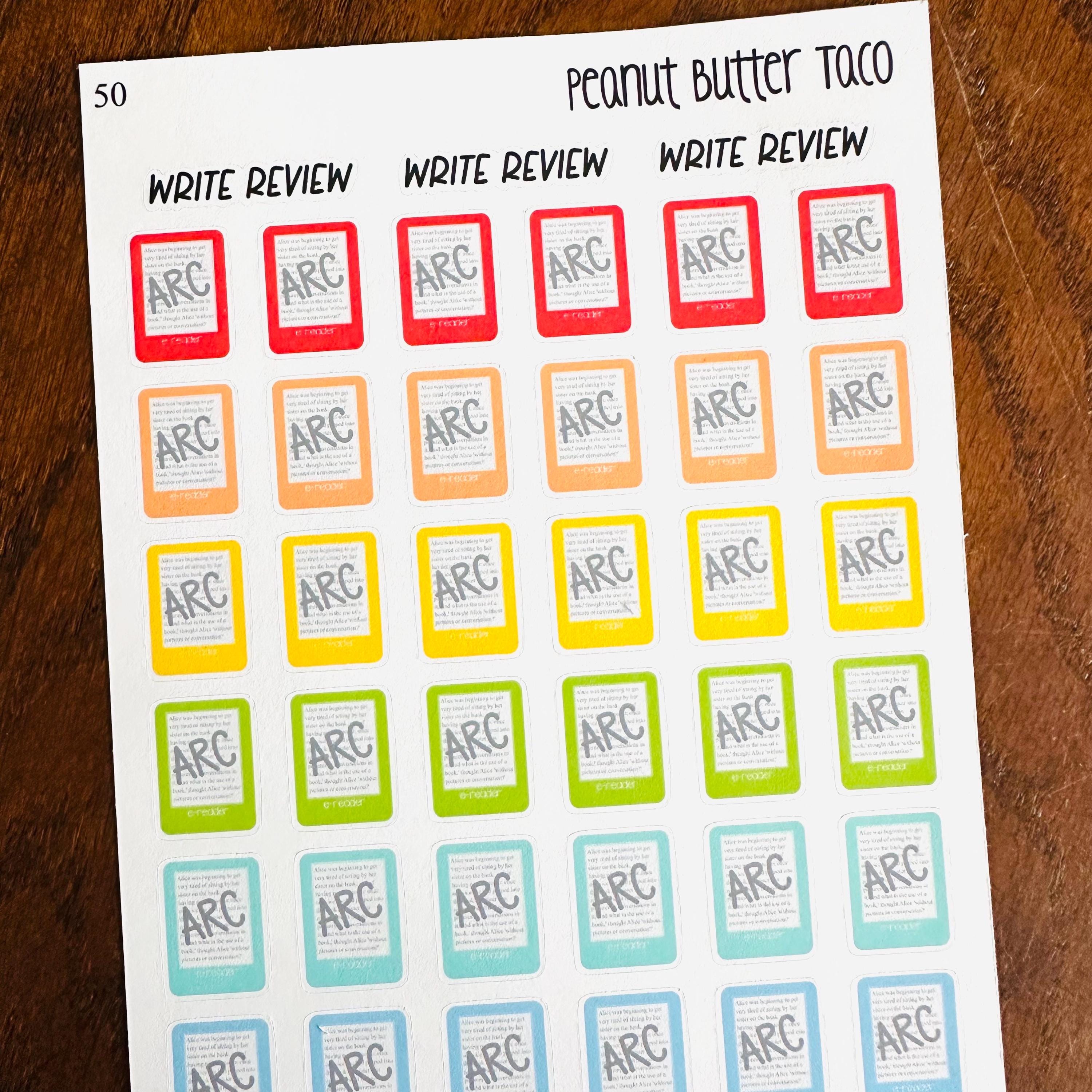 ARC Book Icon Stickers - Hand Drawn Physical E-reader Audiobook Planner ...