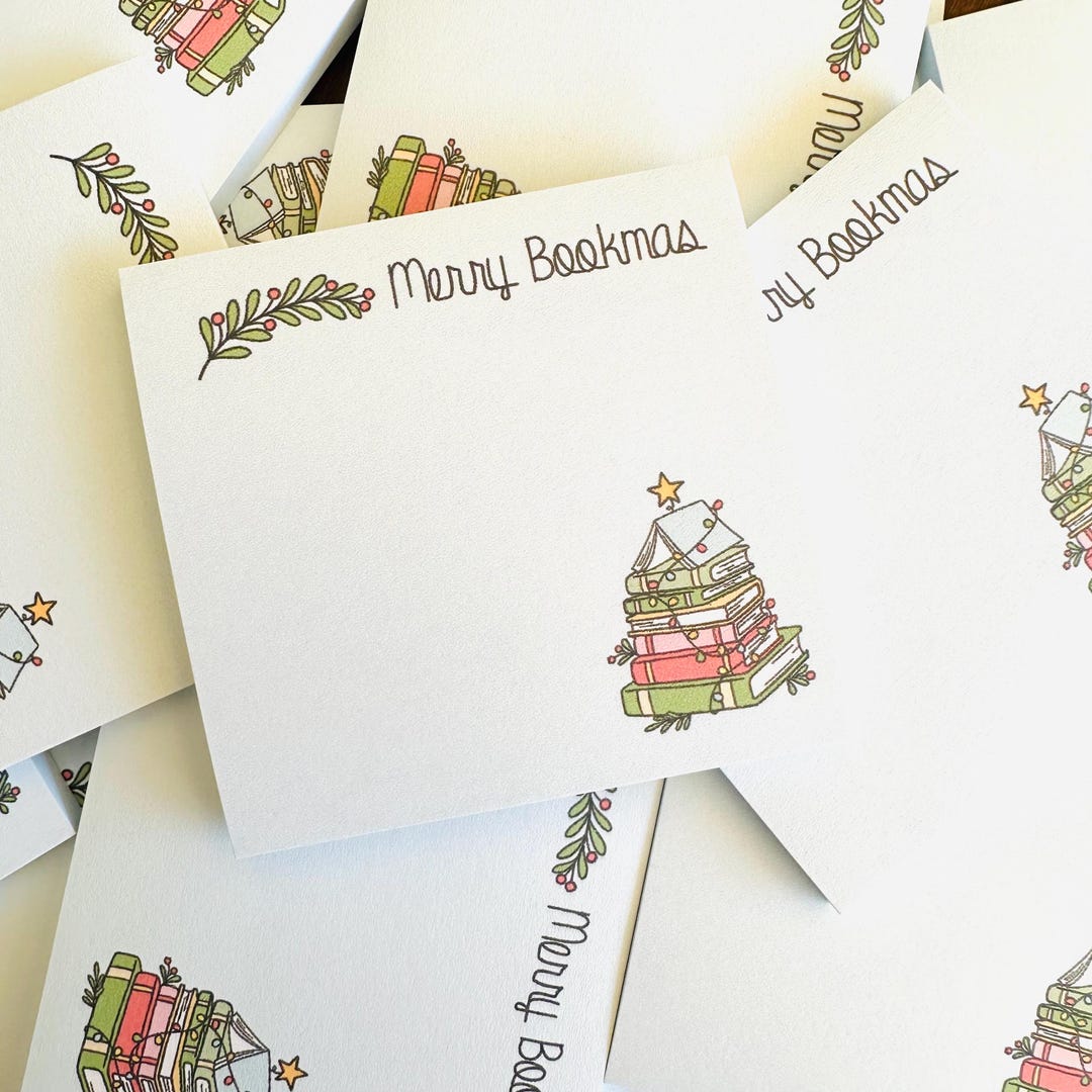 Merry Bookmas Sticky Notes - Book Club Christmas Gift - Reading ...