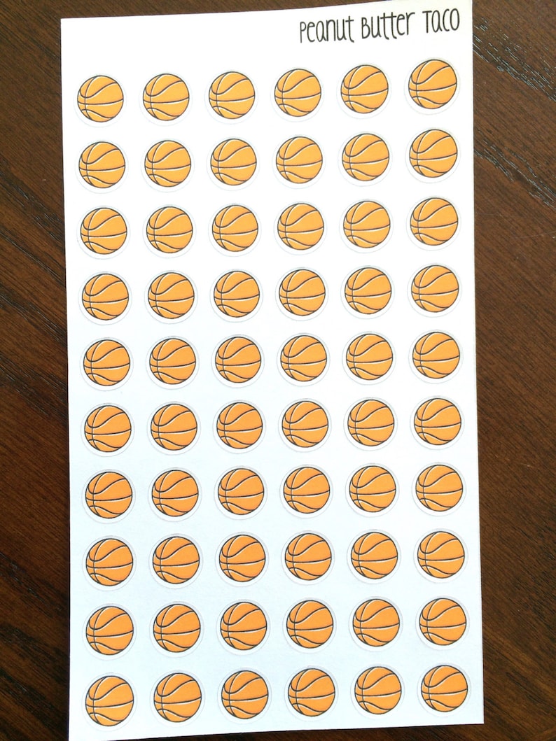 Basketball Stickers Basketball Planner Stickers Basketball Etsy