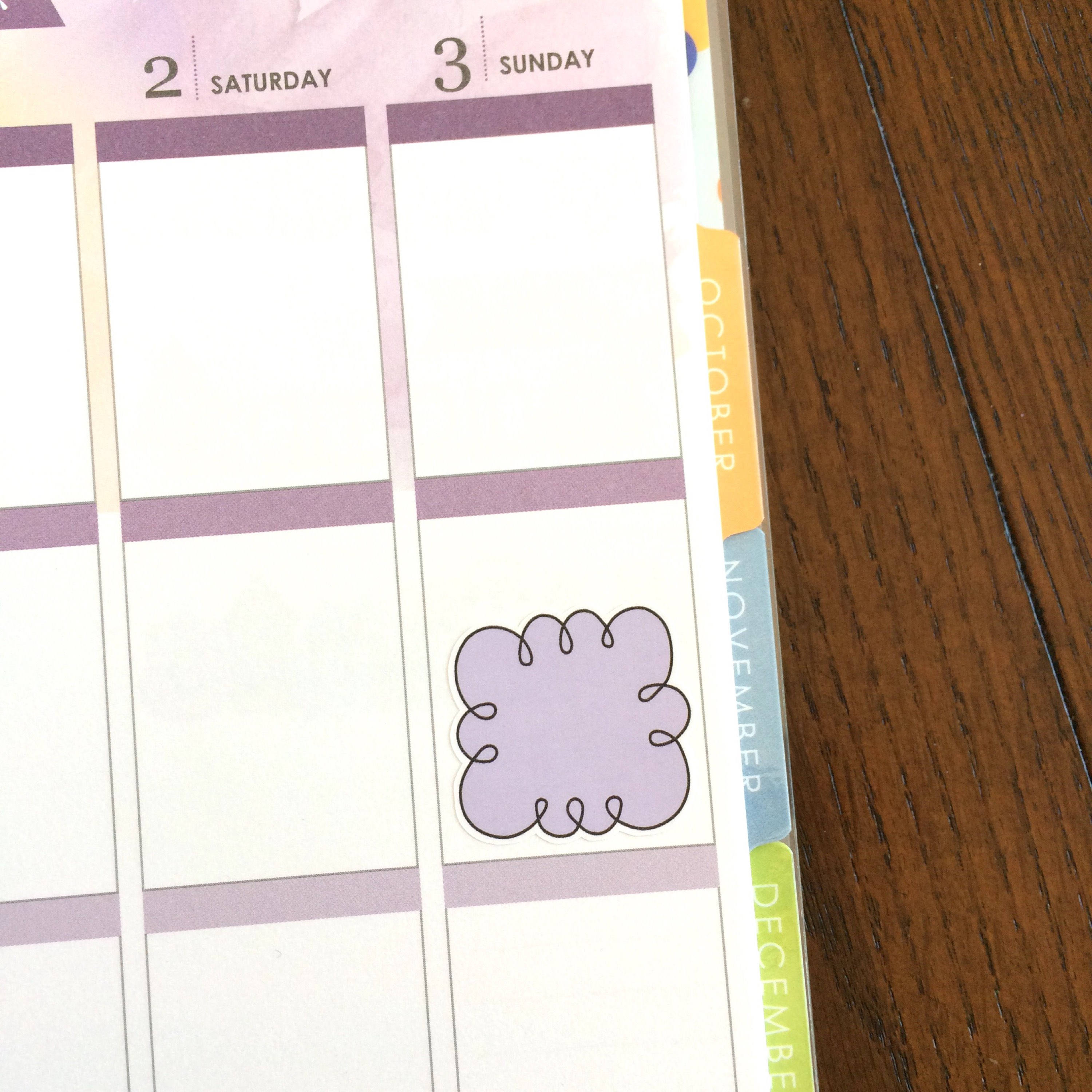 Large Doodle Clouds Planner Stickers Bright Rainbow or - Etsy