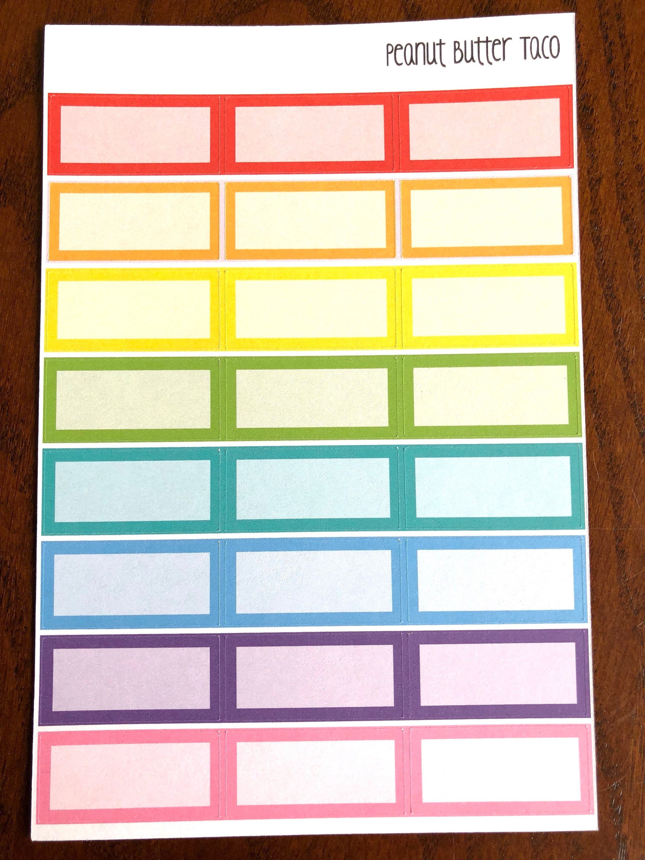 Squared Rainbow Perfect Boxes Planner Stickers - Box Stickers - Bright ...