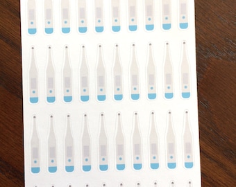 Thermometers Planner Stickers - Thermometer Stickers - Sick Day Stickers - Basal Temperature Stickers - First Aid Stickers - Fever Stickers
