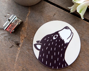 Bear Coaster - animal coaster - new home gift - set of coasters - coaster set - nature coaster - wildlife coaster - illustrated - bear gift