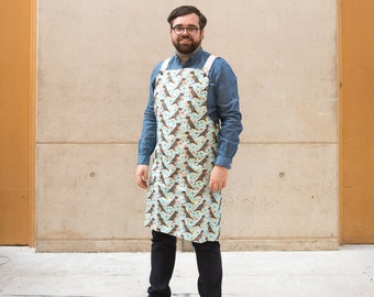 Waxwing Print Artisan Workwear Apron - craft apron - unisex apron - fathers day gift - mens apron - cookware - baking - chefs apron