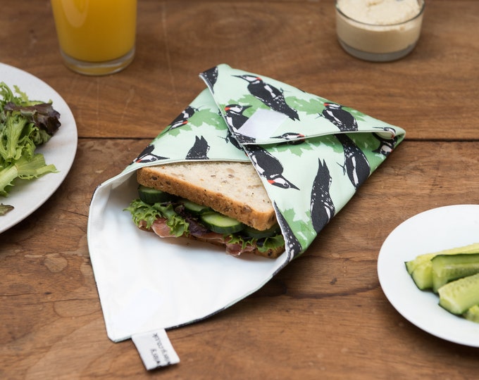 Woodpecker Print Sandwich Wrap – Reusable Eco Food Wrap