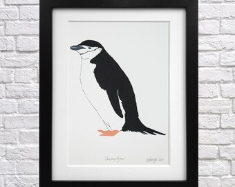 african penguin screen print penguin lover wall art etsy