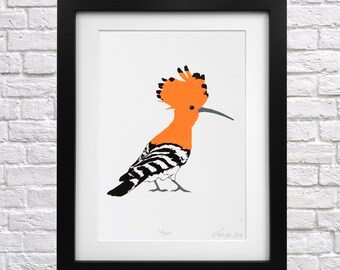 1958 Hoopoes Vintage Lithograph FramedUnframed - Giclee Fine Art Print